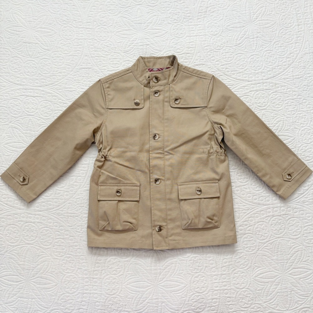 Janie and Jack Khaki Canvas Utility Field Coat Sz 4-5